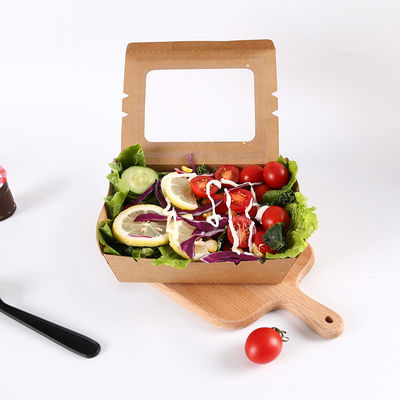 Boîte de papier d'emballage avec la fenêtre claire pour le fruit de salade et la nourriture froide