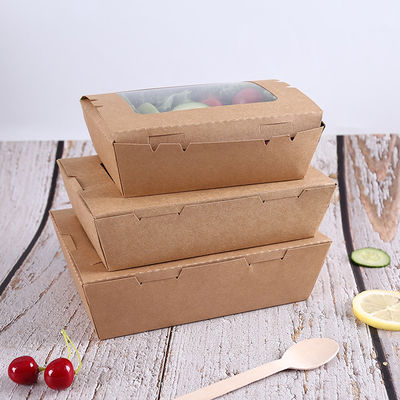 emballage biodégradable recyclable de boîtes à plats à emporter de 500ml Papier d'emballage