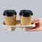 Bagasse compostable transporteur de café de 2 tasses, plateau de tasse, support de tasse