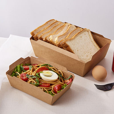 Boîte d'emballage alimentaire de papier d'emballage avec le couvercle clair d'ANIMAL FAMILIER pour la salade, boulangerie