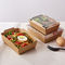 Boîte d'emballage alimentaire de papier d'emballage avec le couvercle clair d'ANIMAL FAMILIER pour la salade, boulangerie