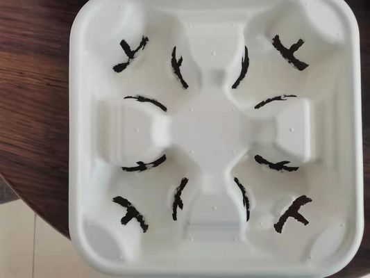 Tasse de café empilable de papier de bagasse de 4 tasses Tray Cup Holder