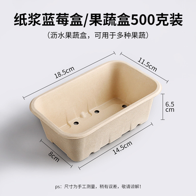 Boîte biodégradable à fruit de bagasse avec des trous pour le magasin de fruit de partie